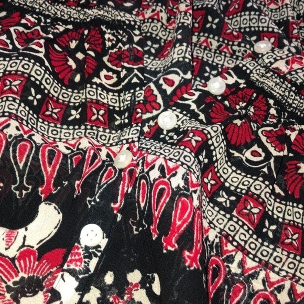 American Living Blouse large Black Red - Picture 10 of 15
